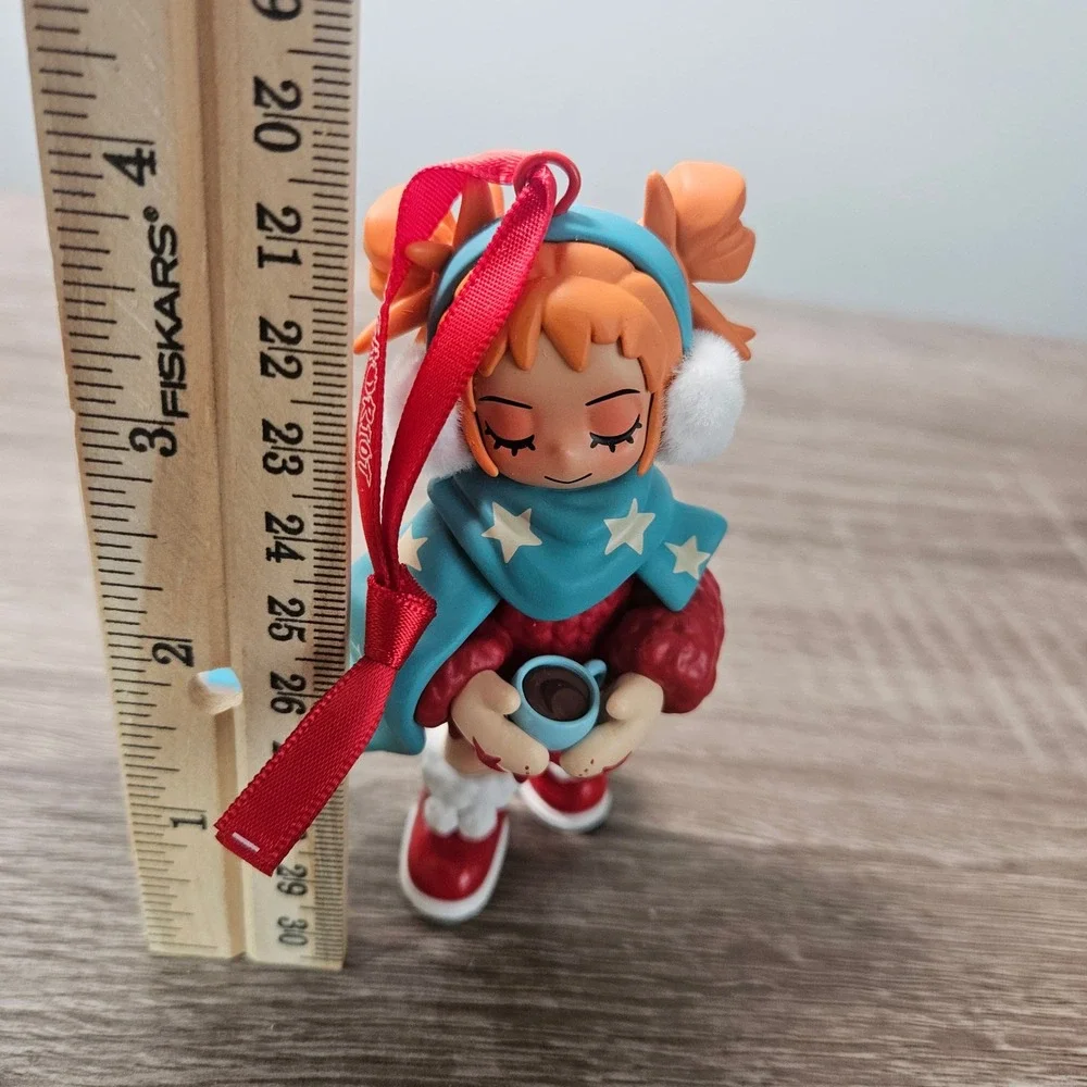 Peach Riot Poppy Winter Series Collectible Hanging Ornament Red Blue Scarf
